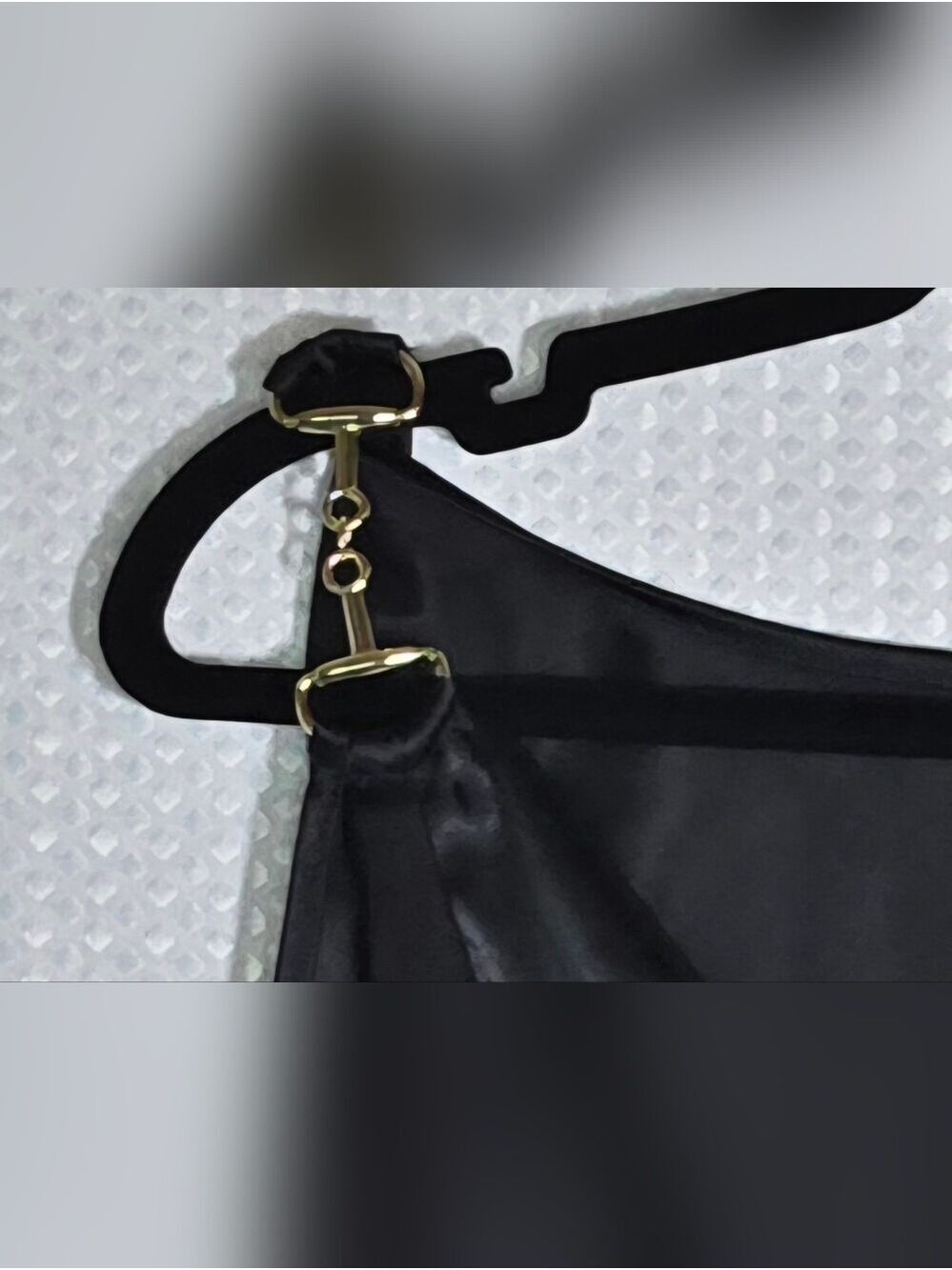 Cache XL Black Satin Cowl Neck Top Gold Buckle Shoulder Cocktail Chic - Picture 11 of 12